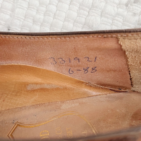 🚫Sold🚫 Vintage New & Lingwood Caramel Cap-Toe Quarter-Brogue Oxfords Size 10 - Picture 6 of 6